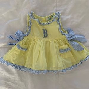 Monogrammed “B” Baby Girls Dress and Bloomers
